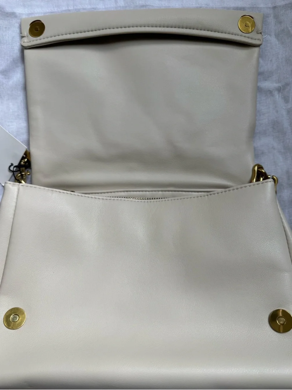 ZARA Gold Chain Strap Soft Shoulder Bag - NWT - Picture 2 of 6